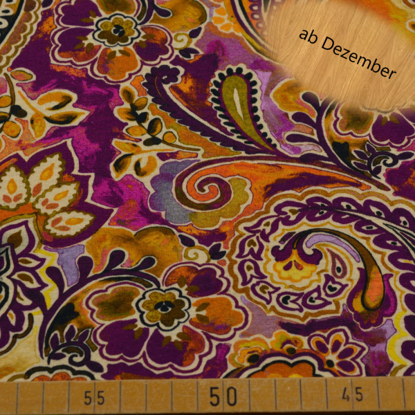 Paisley Baumwollstoff in Herbstfarben – ideal für stilvolle Herbstmode und Accessoires